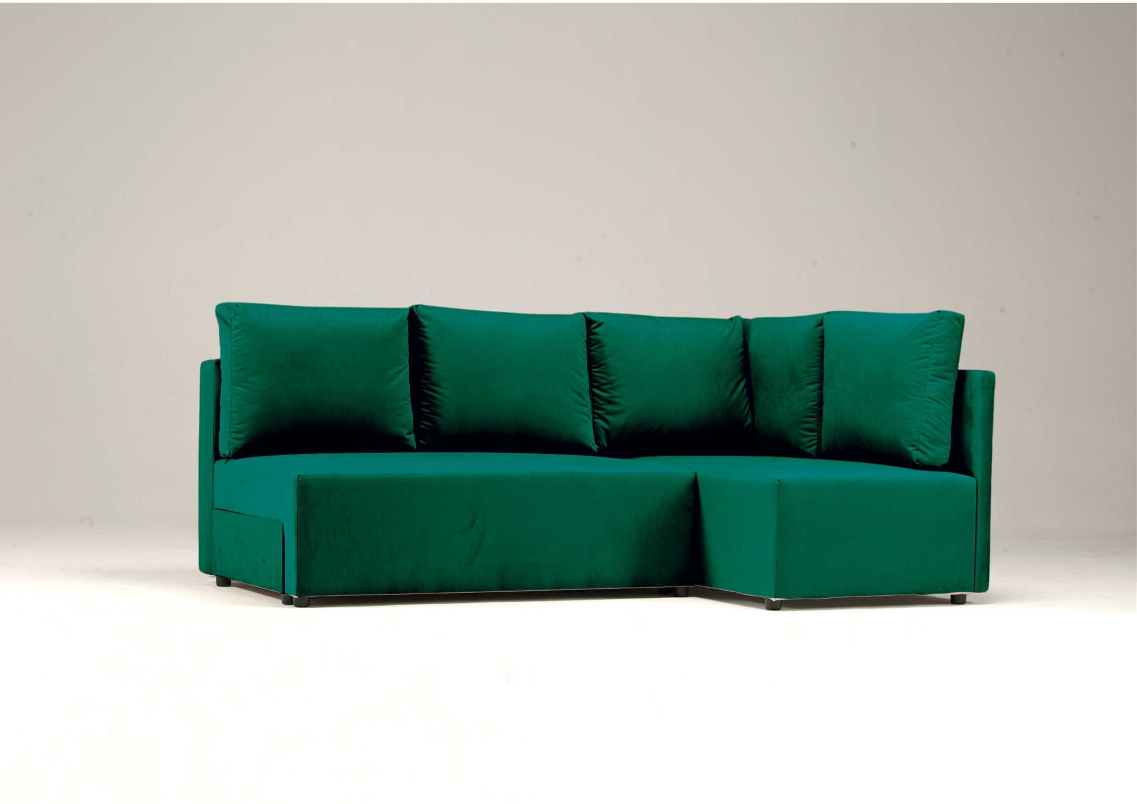 Zielony narożnik rozkładany do bloku